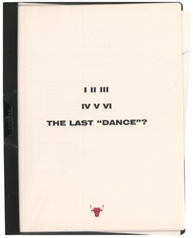 The Last Dance Team Playbook Given Out to Chicago Bulls Players from Phil Jackson - Featured in "The Last Dance" Documentary with 1996 & 97 Playoff Tickets! (Bulls Forward Jason Caffeys LOA!)